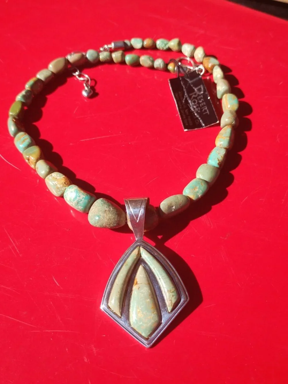 Jay King DTR Turquoise 925 Sterling Silver Pendant Beaded Chunky Necklace - Picture 7 of 10